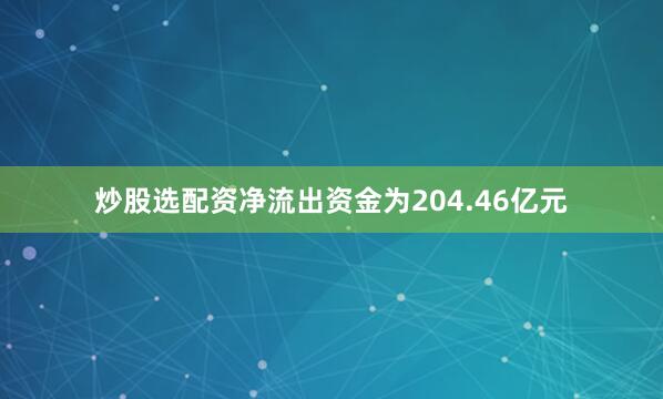 炒股选配资净流出资金为204.46亿元